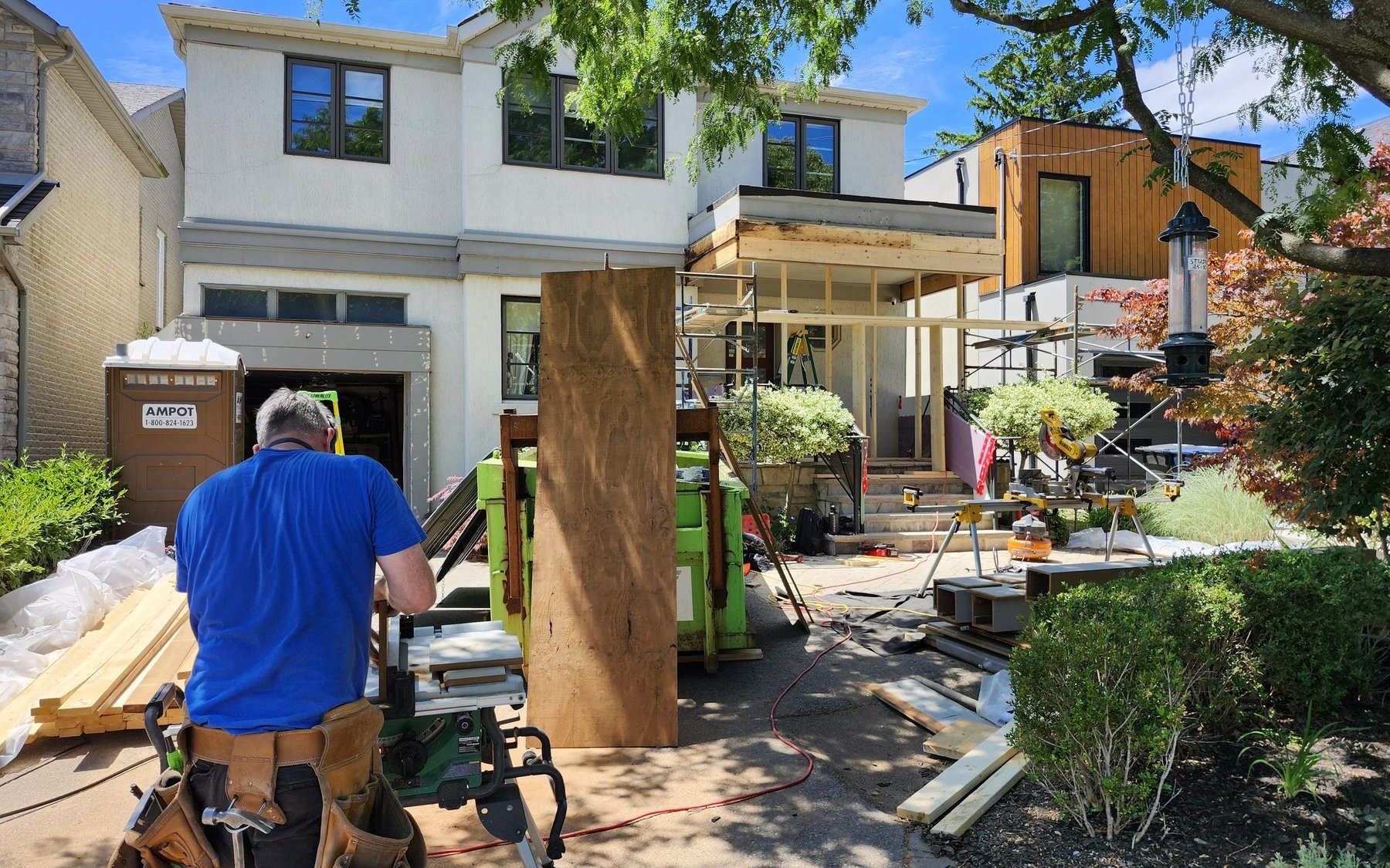 A.P Forma Build carpenter on site during a porch and extension build